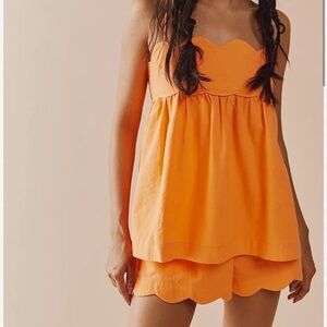 Free People Scallop Short Set